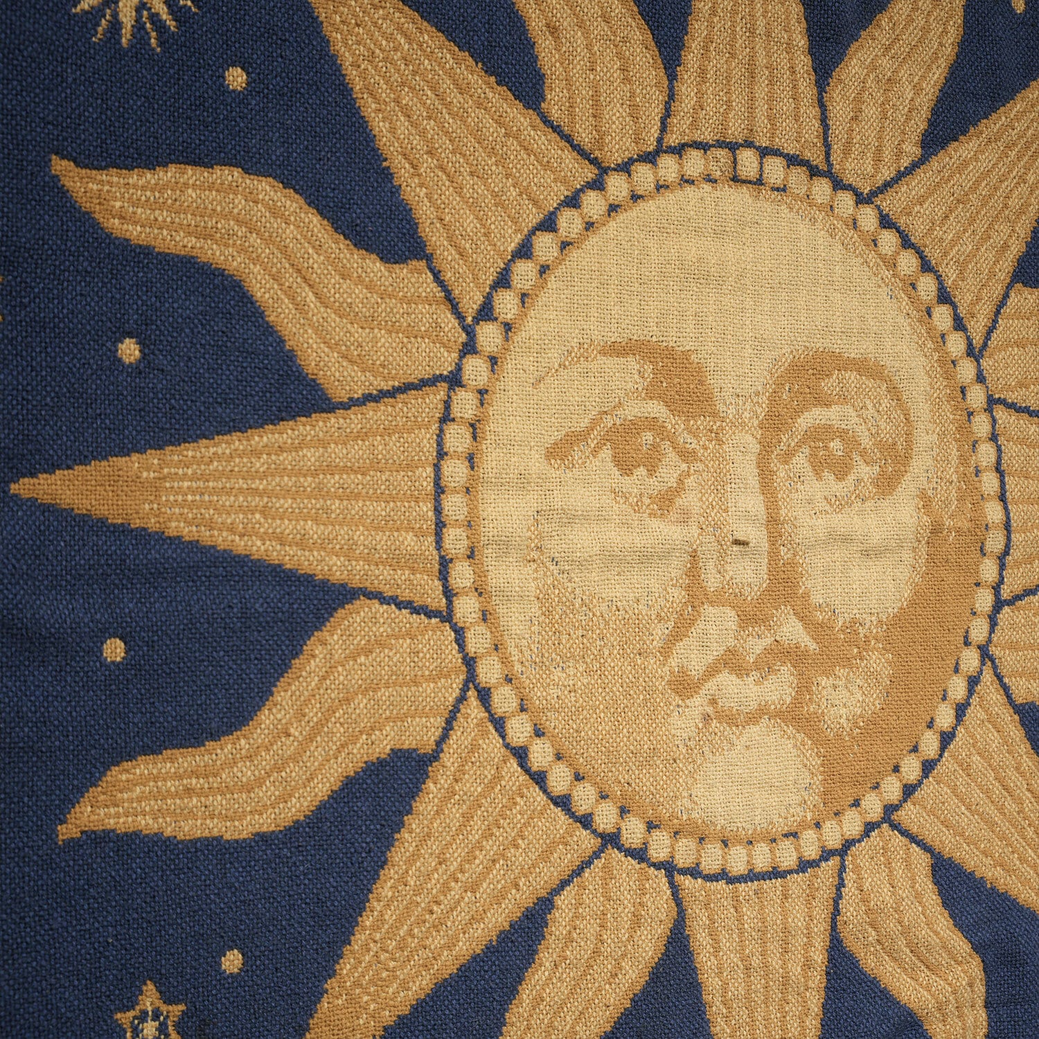 ヴィンテージ ラグ サン＆ムーン 太陽と月 天体デザイン ジャカード