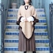 EU VINTAGE 2 TONE DESIGN WOOL HOODED CAPE COAT PONCHO/ヨーロッパ古着2トーンデザインウールフーデッドケープコートポンチョ