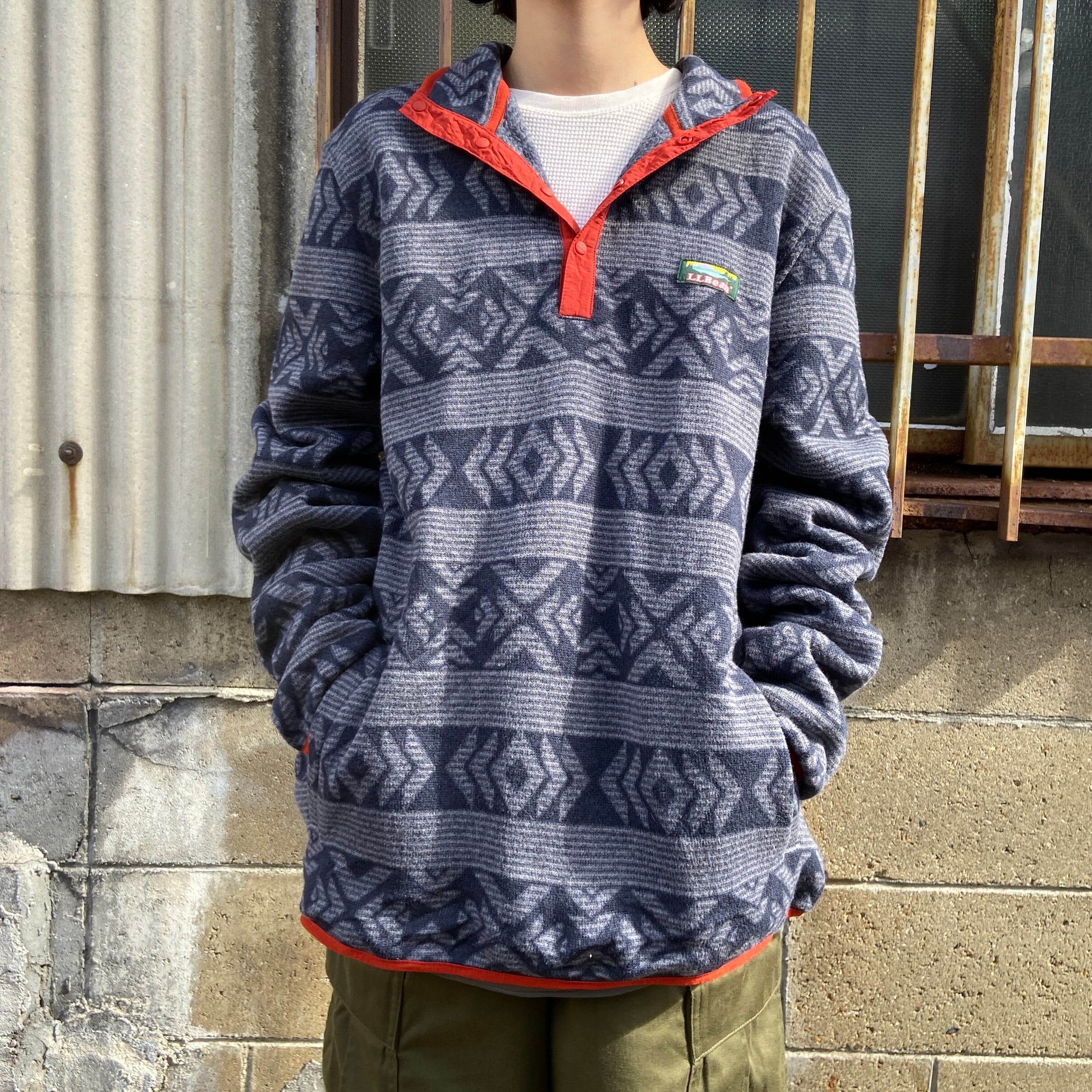 GRANCY ボタンレイヤードデザインナイロンパンツ グレー S みちがえ 