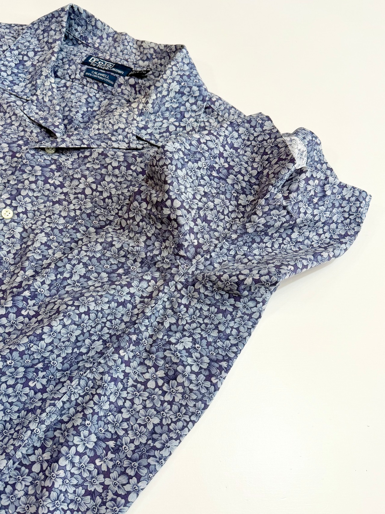 90s Ralph Lauren "CALDWELL" S/S OPEN COLLAR SHIRT Size L