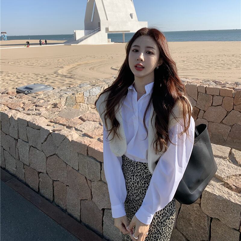 女性のゆったりとした長袖シャツ2020年秋冬新デザインニッチホワイトウエスタンスタイルトップ ブラックストロベリース5343587333