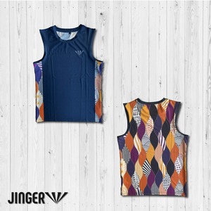 【JINGER】ユニセックス　ノースリーブシャツ【J-6010/NVY】