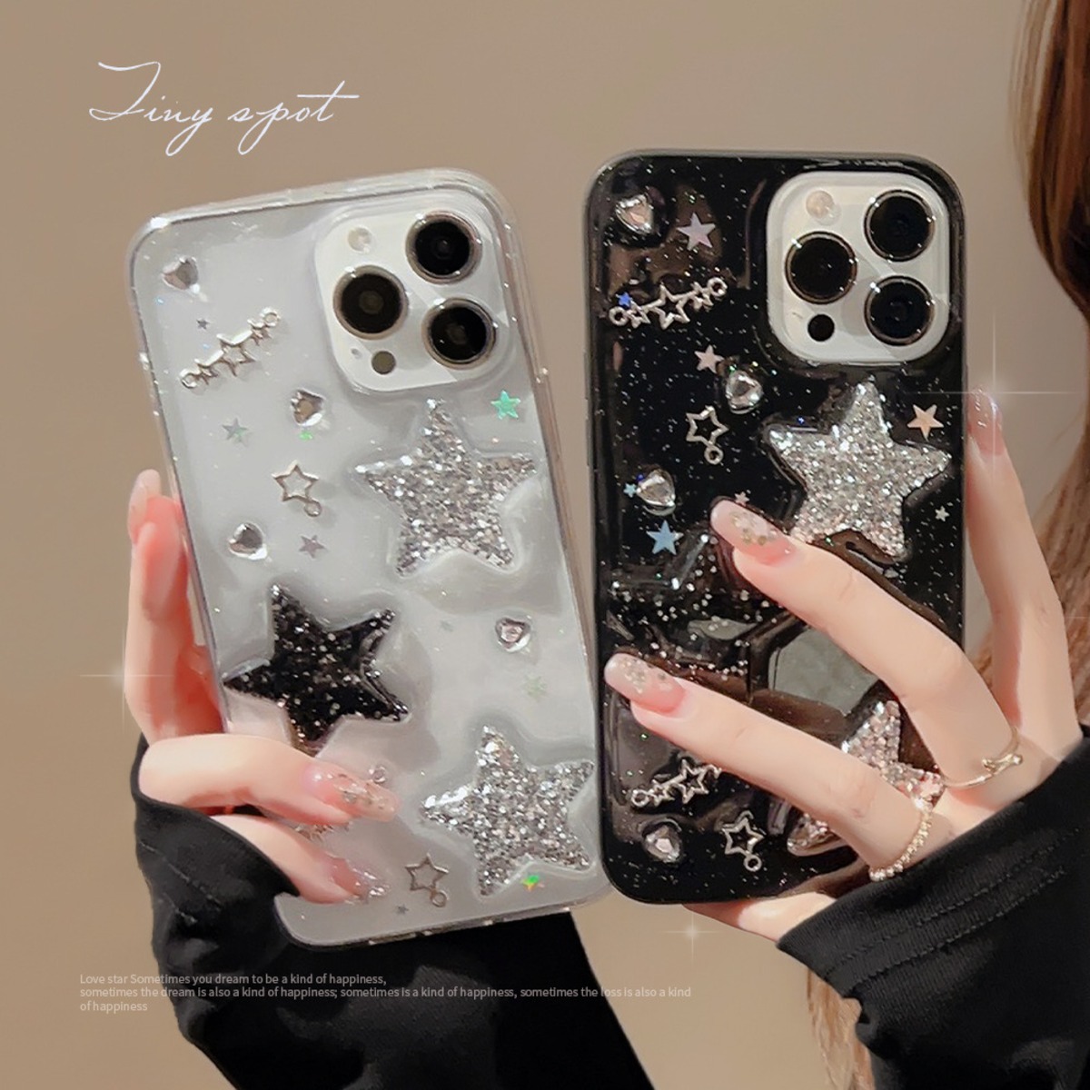 ケース 携帯デコデコレーション iPhone全機種対応 一目惚れ 星の 