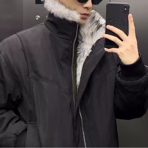 フェイクファー付きミリタリーブルゾン　1077