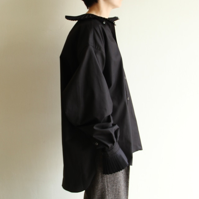 JUN MIKAMI 【 womens 】 pleats collar wool shirts