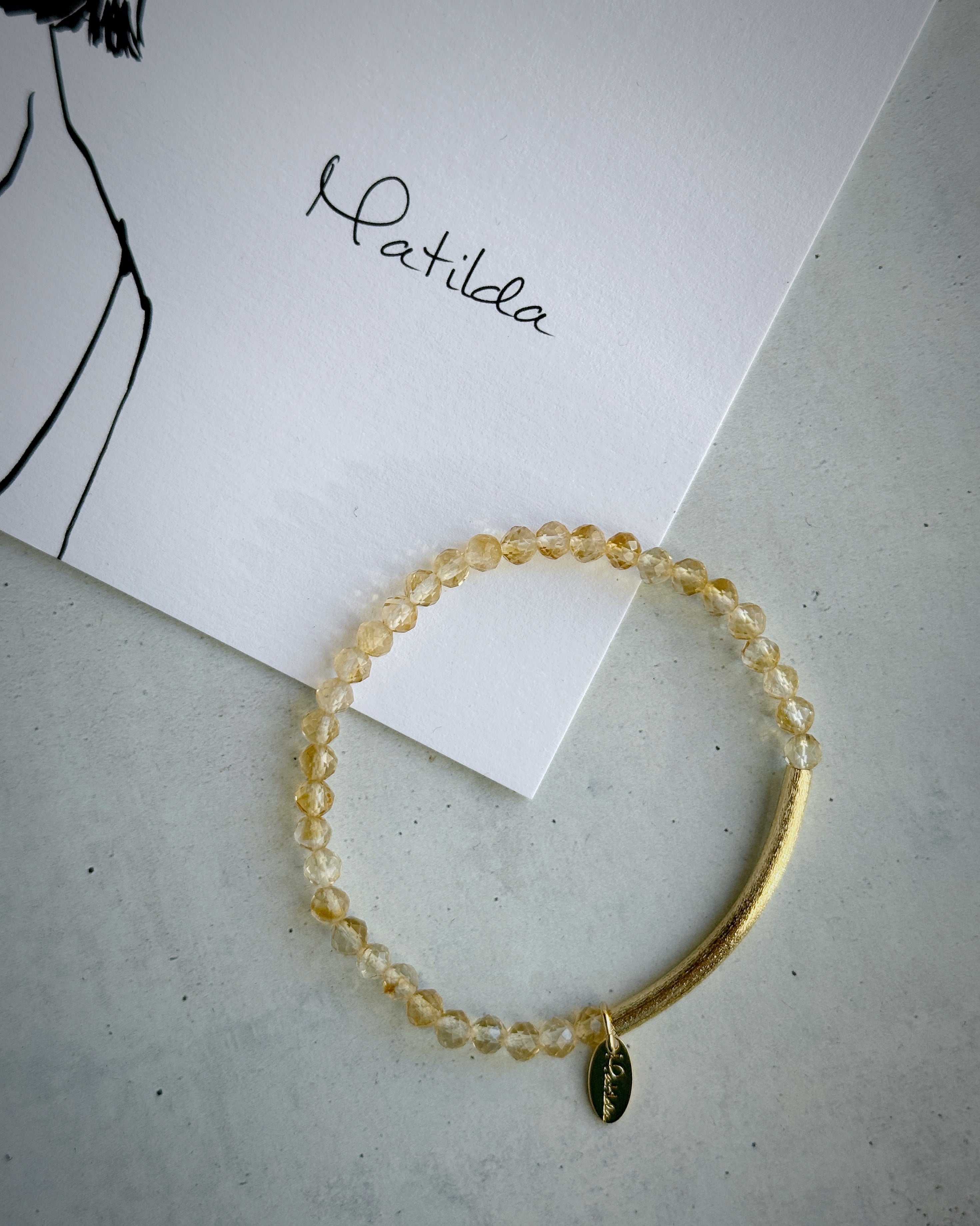 【再販】Tube & stone bracelet(シトリン)