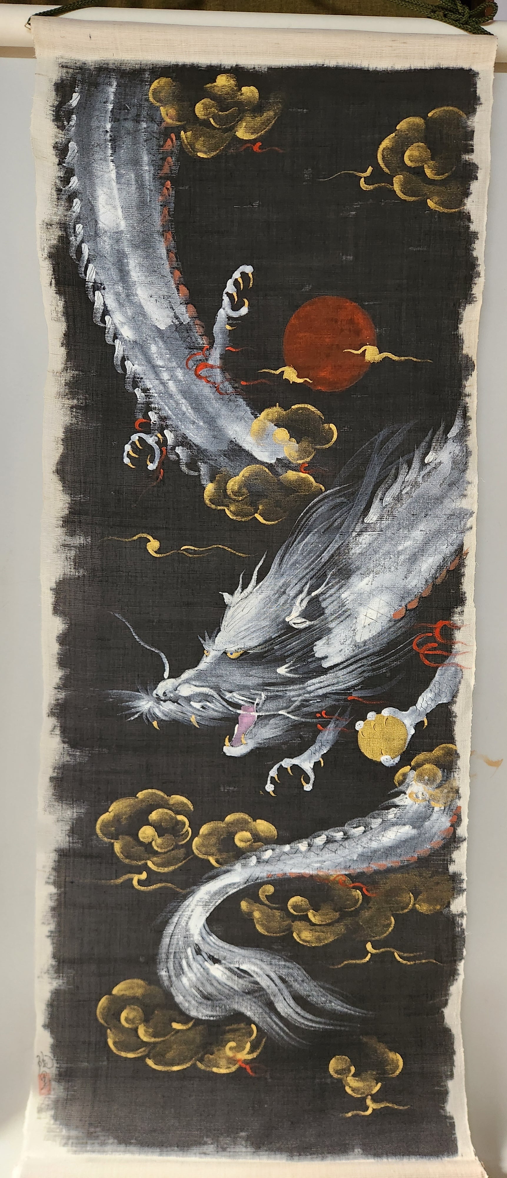 龍図 手描きペイント 木製アート 一枚板 和モダン オブジェ 壁掛け