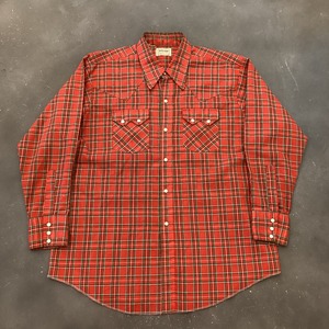 70s WASHINGTON DEE-CEE Tartan Like Check Design Embroidery Western Design Shirt MADE IN USA “Good Size” 17-33 70年代 ワシントンディーシー チェックデザイン 刺繍 ウェスタンシャツ USA製 グッドサイズ