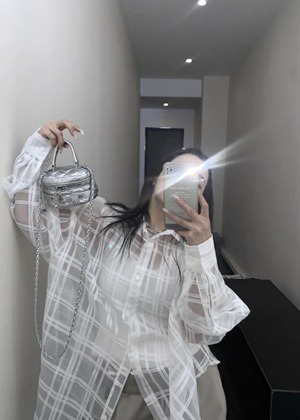 OISIS002 チェック柄メッシュシャツ