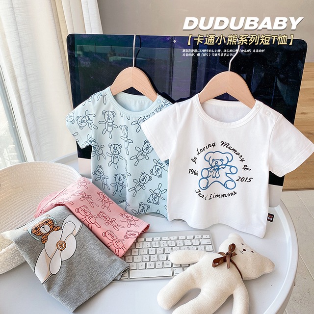 Tシャツ シャツ サマースタイルプリント柄 コットン 夏物 Duduベイビー97186076788