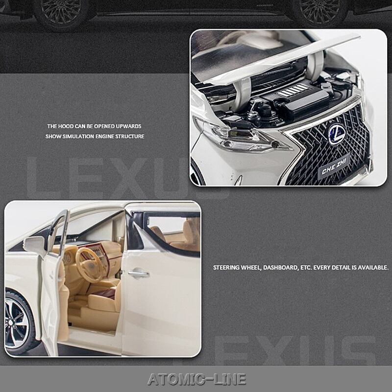 1/24 レクサス LM300h（カスタム品） レクサス LEXUS LM300H 1/24 ミニカー 全2色 ライト点灯 エンジン