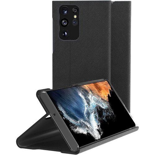 araree Bonnet DIARY STAND 手帳型ケース Galaxy S22 Ultra 5G 専用 プレミアムフェイクレザー マグネットクロージング 留め具 カード収納 スタンド機能 フリップ ケース AR22441S22UBK ブラック SC-52C / SCG14 対応 国内 1233