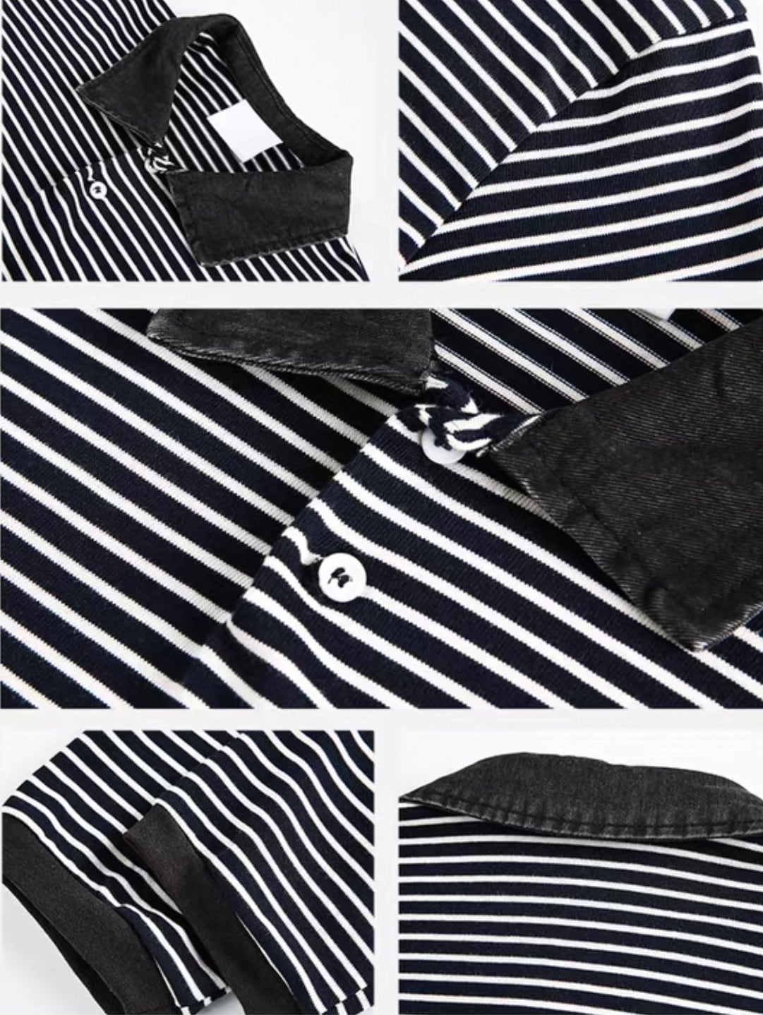 ボーダーカラー長袖ポロシャツ / Border Collar Long Sleeve Polo