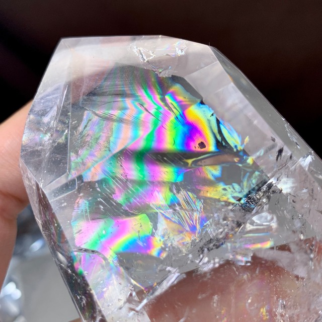バイーア州産☆透明度高 広範囲レインボー☆アイリスクォーツ