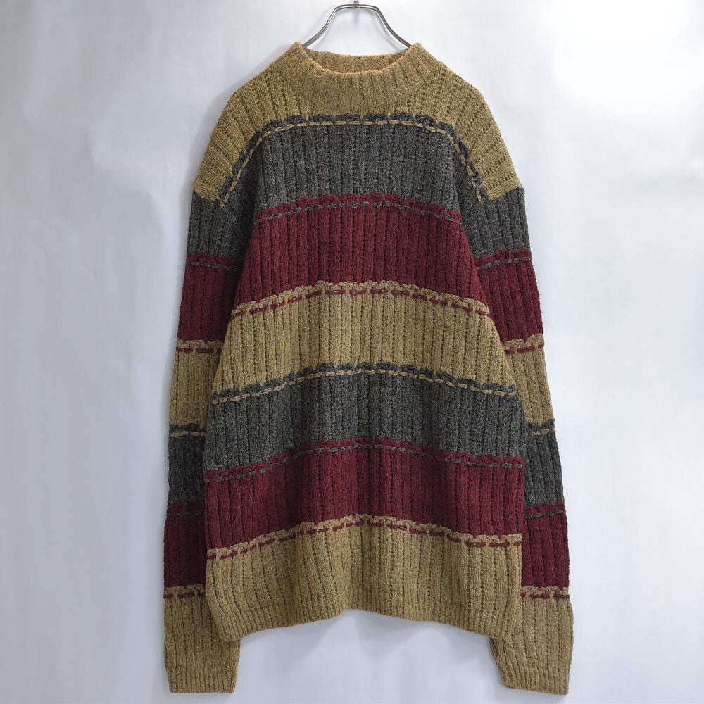 90～00s アメリカ製 BACHRACH マルチカラー ボーダーパターン プル