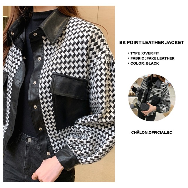 BK point leather jacket