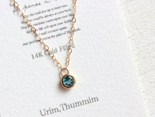 Candy charm 14KGFネックレス/ロンドンブルートパーズ