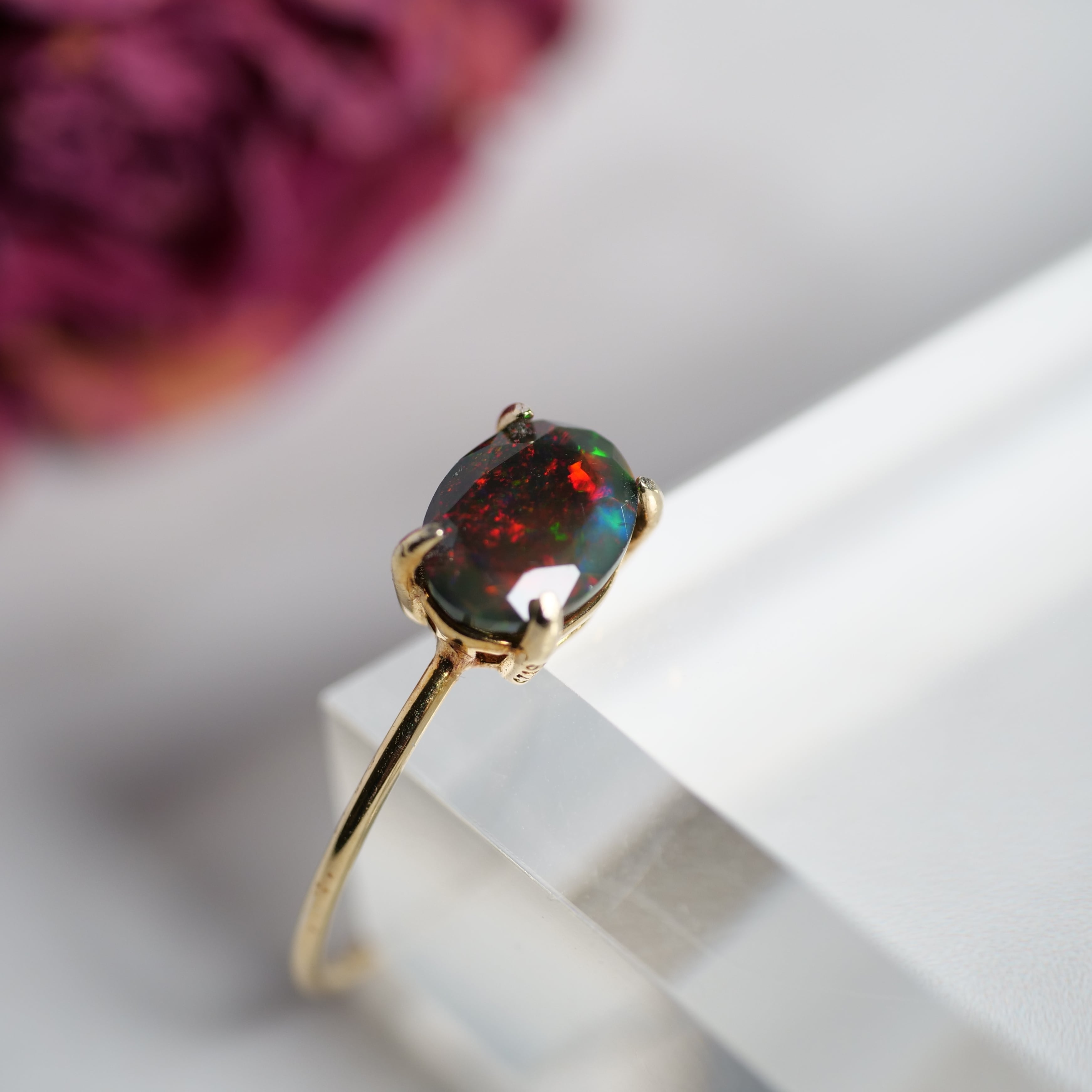 ブラックオパール オーバル リング No.5