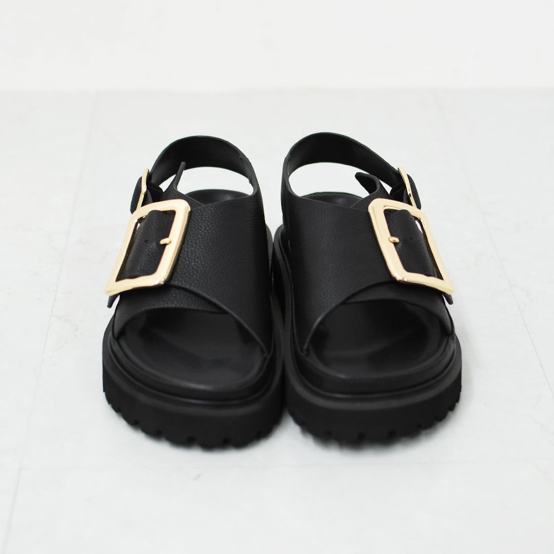 MOHI [モヒ] Grain Leather BIG Buckle Strap Platform Sandals [2024