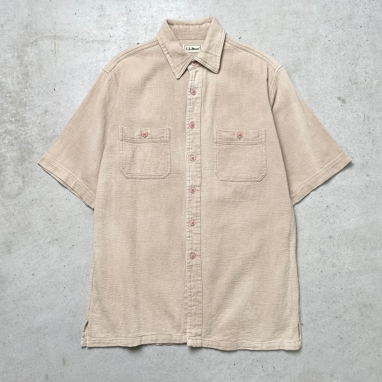 70~80年代 L.L.Bean エルエルビーン 半袖シャツ ガーゼ COOL WEAVE 