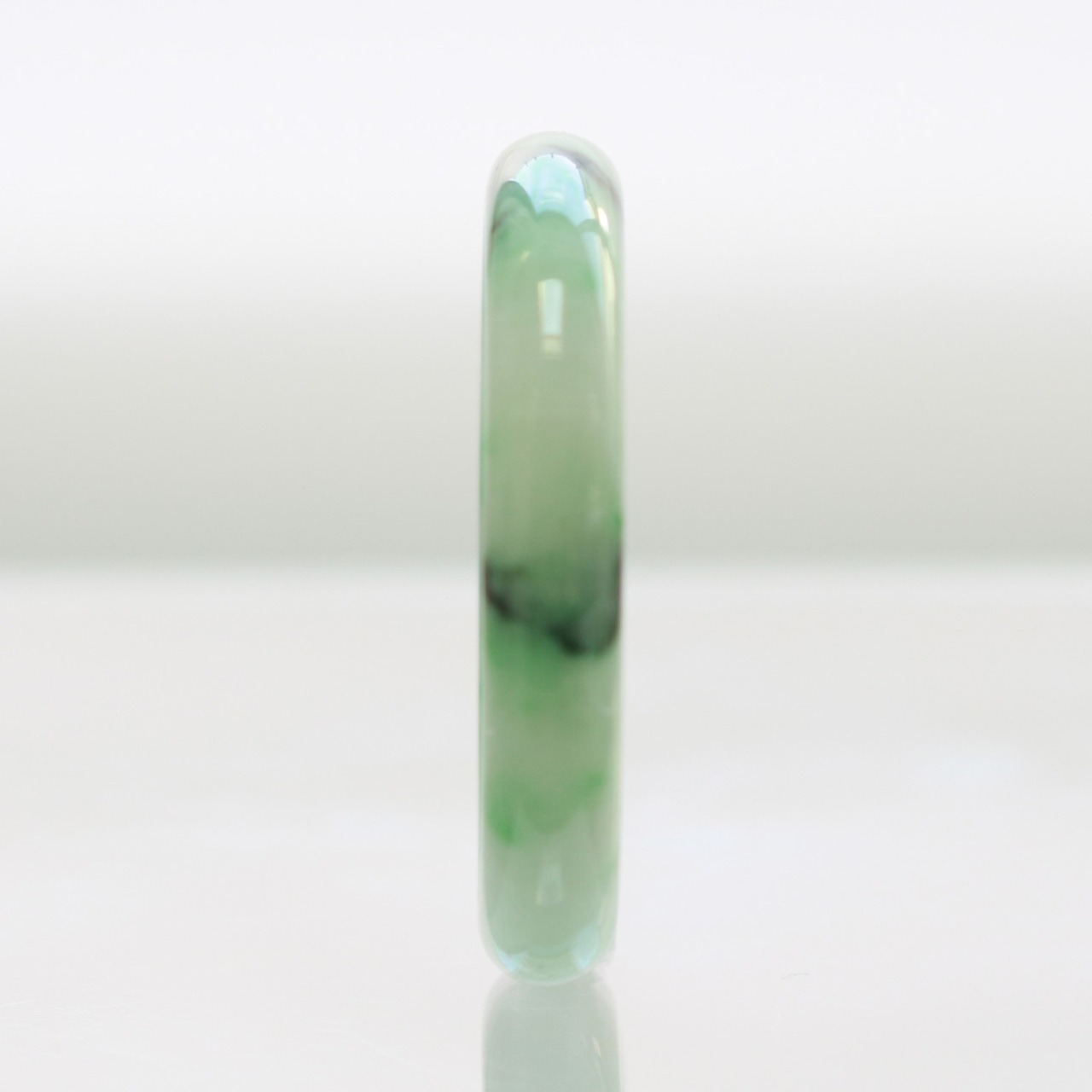 【内径 約54mm】 Point Marble Komaru 翡翠バングル A貨翡翠 jd_bg1437