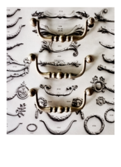 残2  フランス 永遠の硬化 金の球と真鍮製ハンドル アンティーク