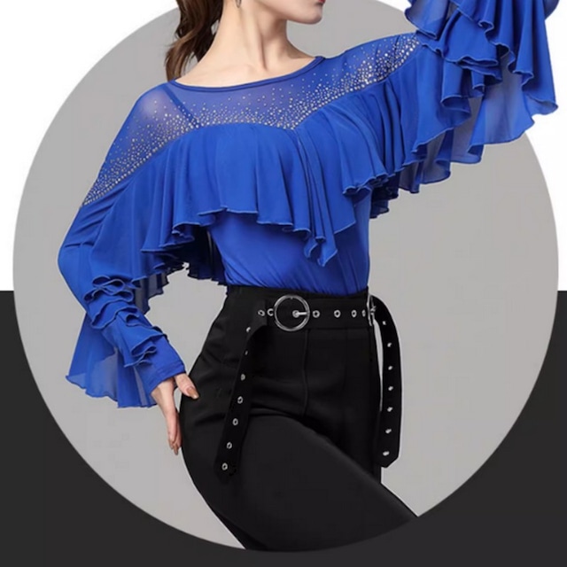 フリルデザイン ストーン トップス 【レオタードタイプ】 ds0102