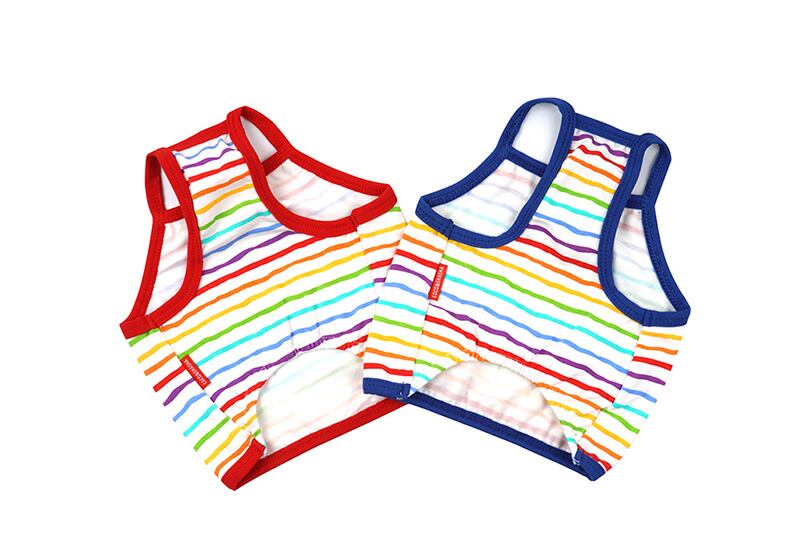 【SALE】rainbow croptop S ~ XL 2color / 犬の服 犬服 新作 ショート丈 お揃い クロップドトップス 小型犬 中型犬 ペット洋服 ドッグウェア ペット用品 top110