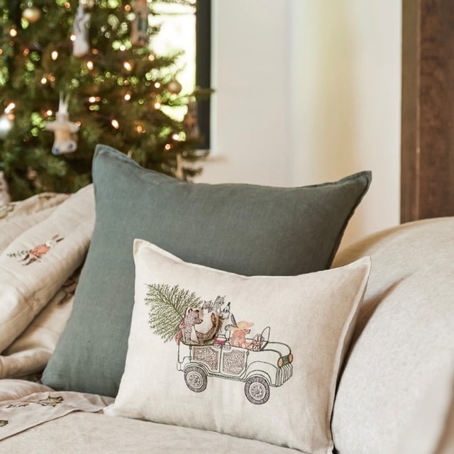 【Coral&Tusk】クッションカバー Christmas Tree Car