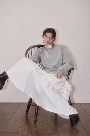 【残りわずか】pinch ribbon skirt -white-