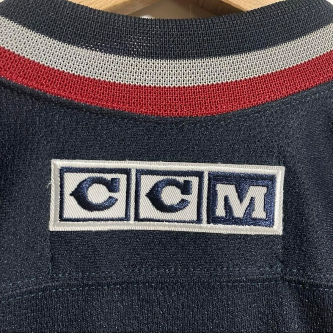 90sカナダ製CCM NHLバンクーバーカナックスアイスホッケーゲームシャツ 