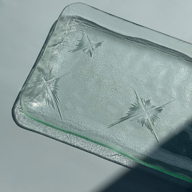 【受注生産】レトロガラス 長角皿 夜空