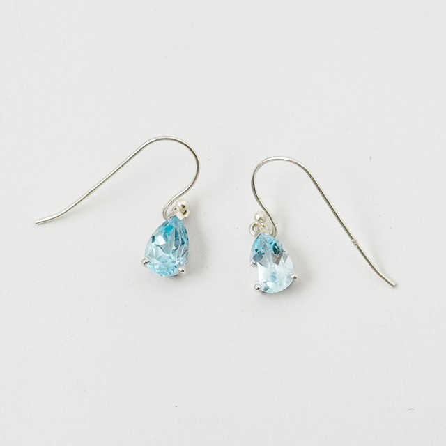 ブルートパーズ ドロップ フック ピアス