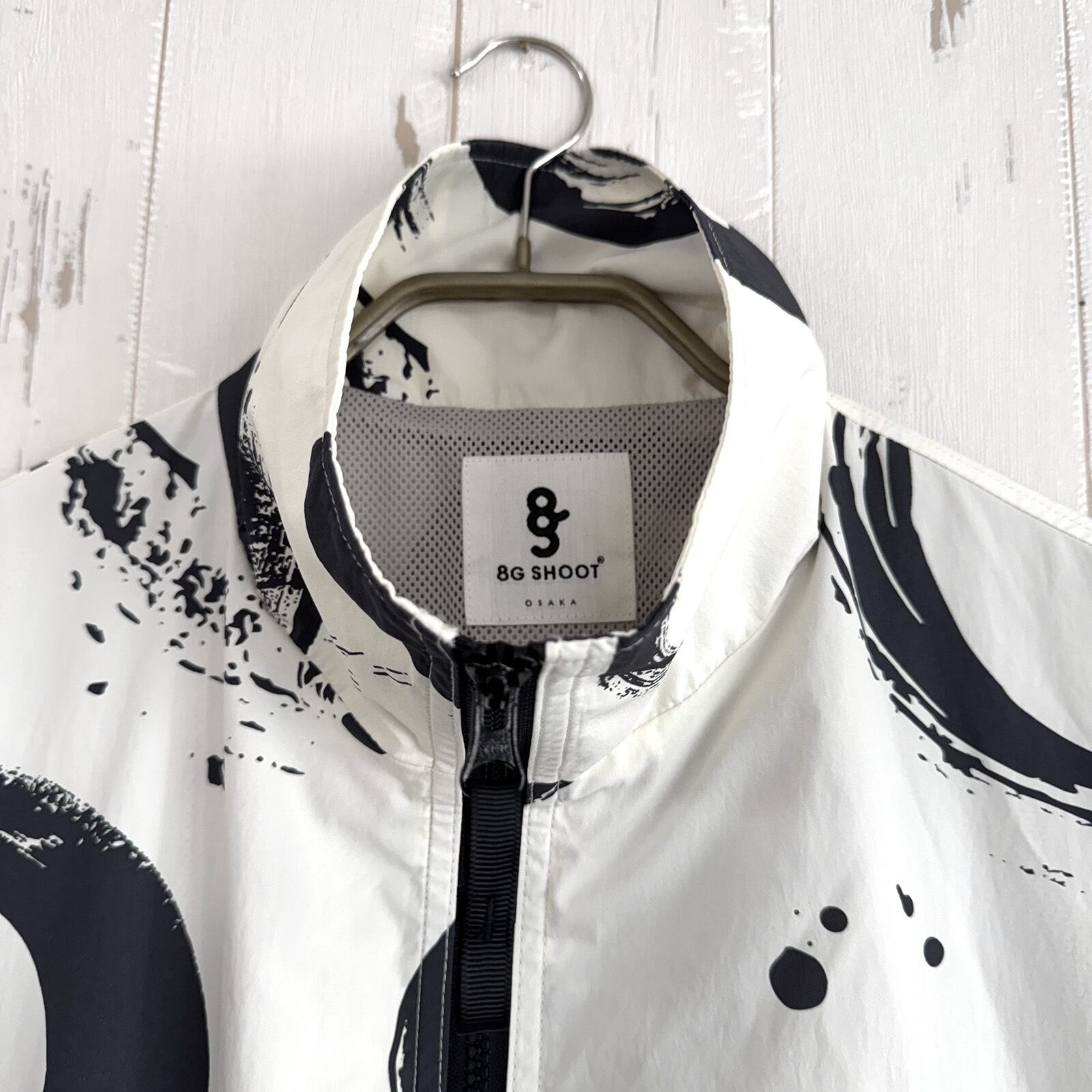 CALLIGRAPHY PATTERN NYLON JACKET -WHITE- | 8G SHOOT WEBSTORE