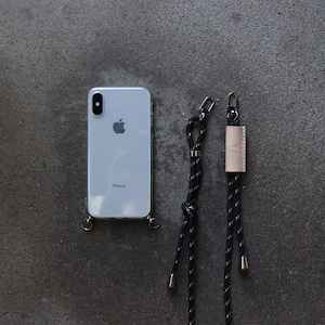 strap phone case / black × silver