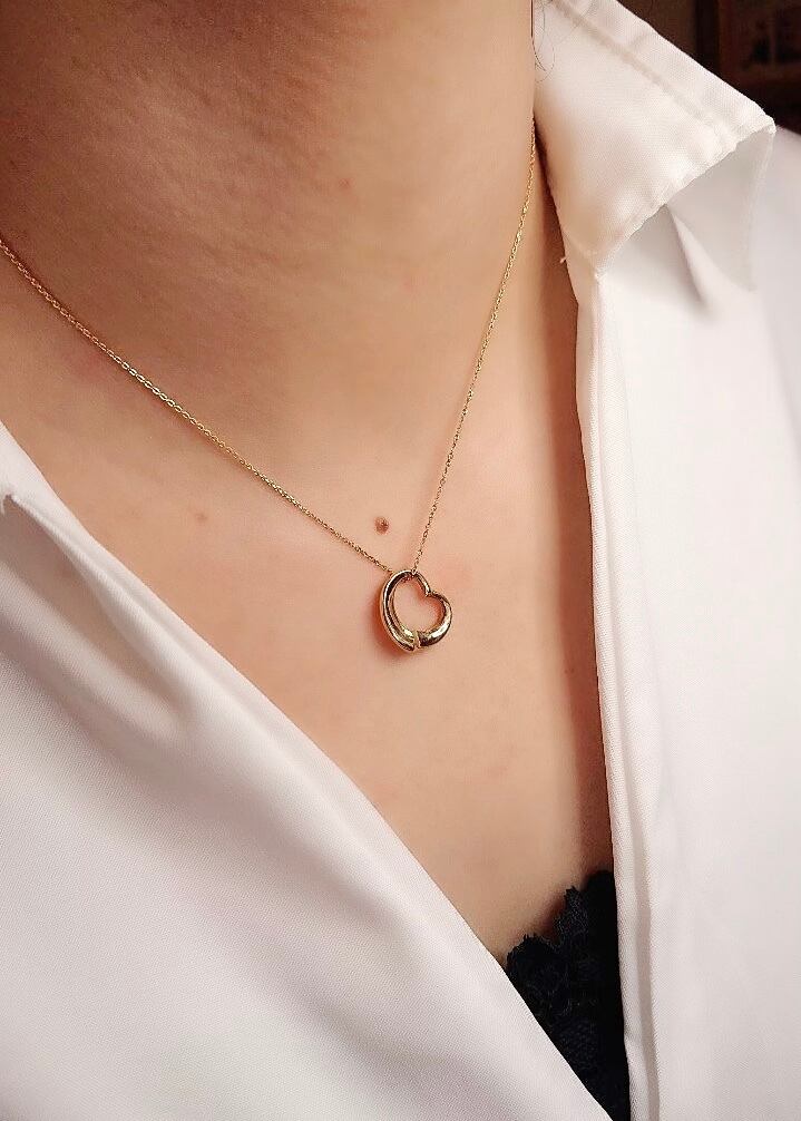 K18 オープンハートネックレス