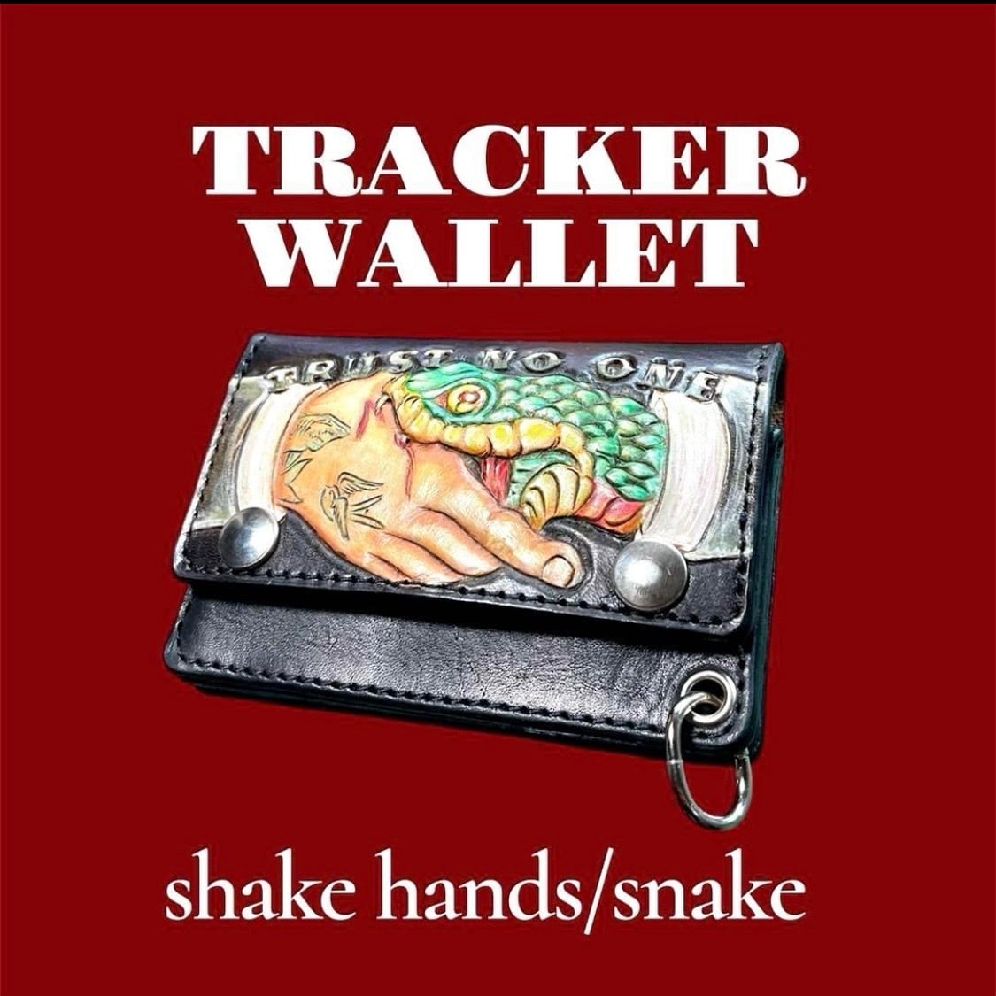 受注製作】カービング ミドル トラッカーウォレット アメトラ/trust no