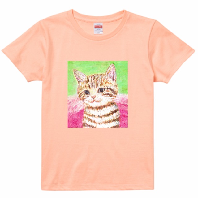 Tシャツ レディース 猫 ピンク ネコ  綿100％ ユナイテッドアスレ かわいい