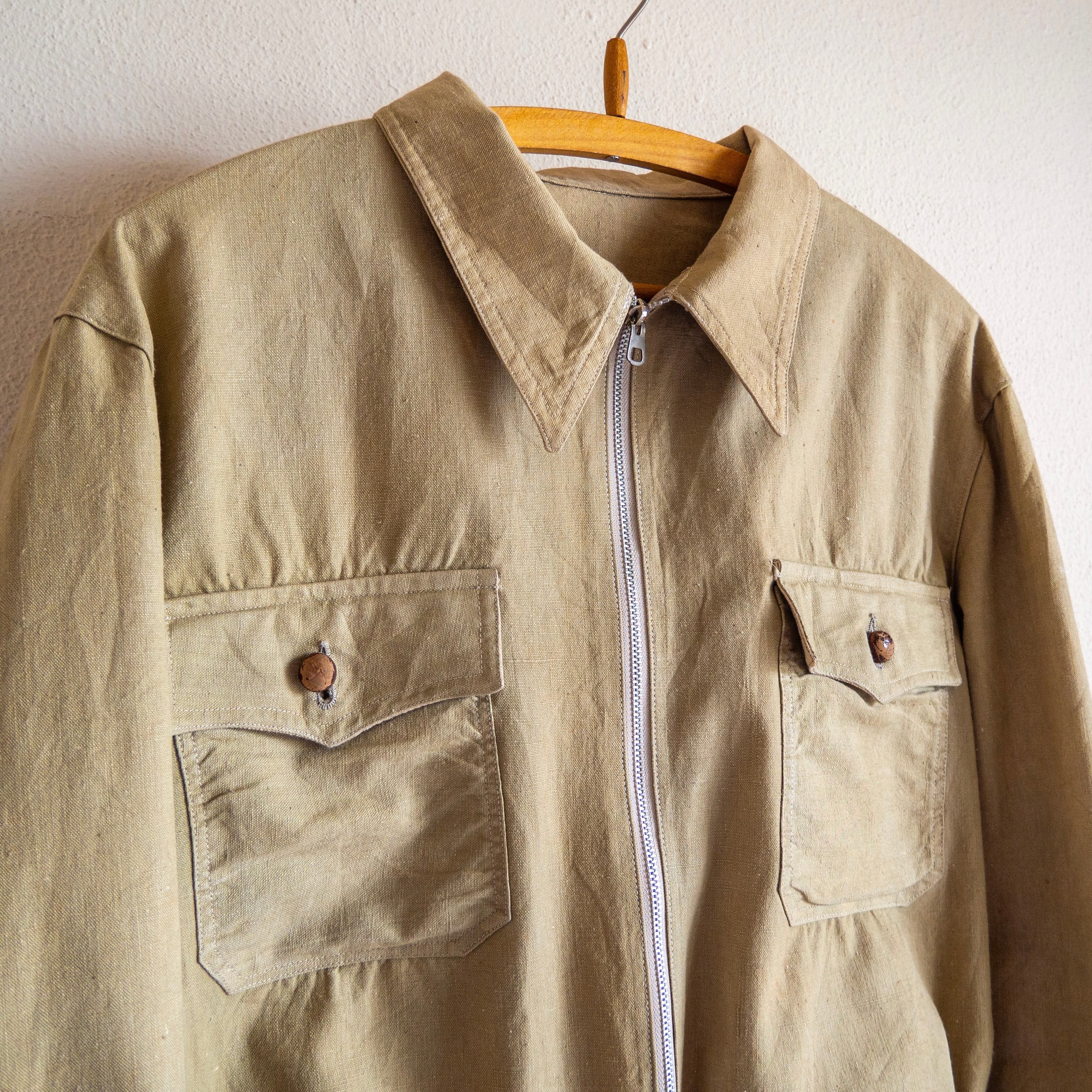 1930s French Cotton Cyclist Jacket