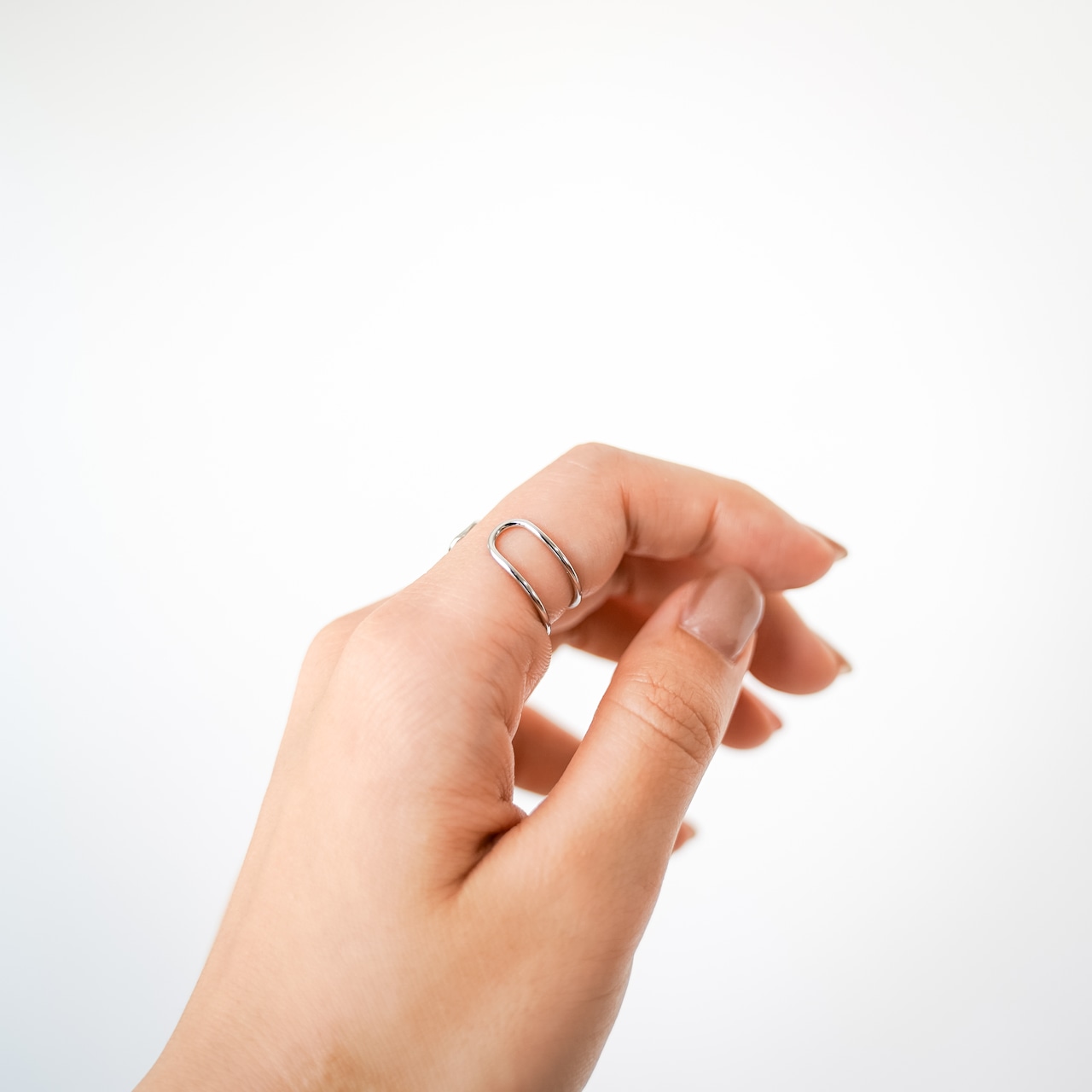 オープンリング 2連 イヤーカフ 2way サージカルステンレス SUS316L