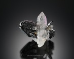 フローライト / クォーツ / フェルべライト【Fluorite on Quartz with Ferberite】中国産