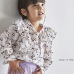 花柄ボウタイシャツ