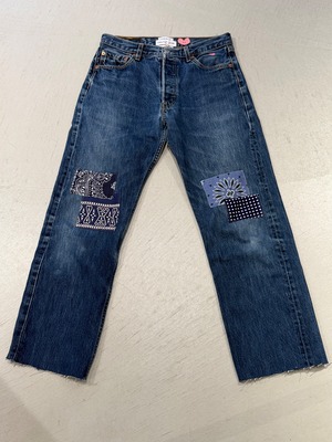 CALL IT BY YOUR NAME　BANDANNA REMAKE DENIM【910】　BLUE/w72cm