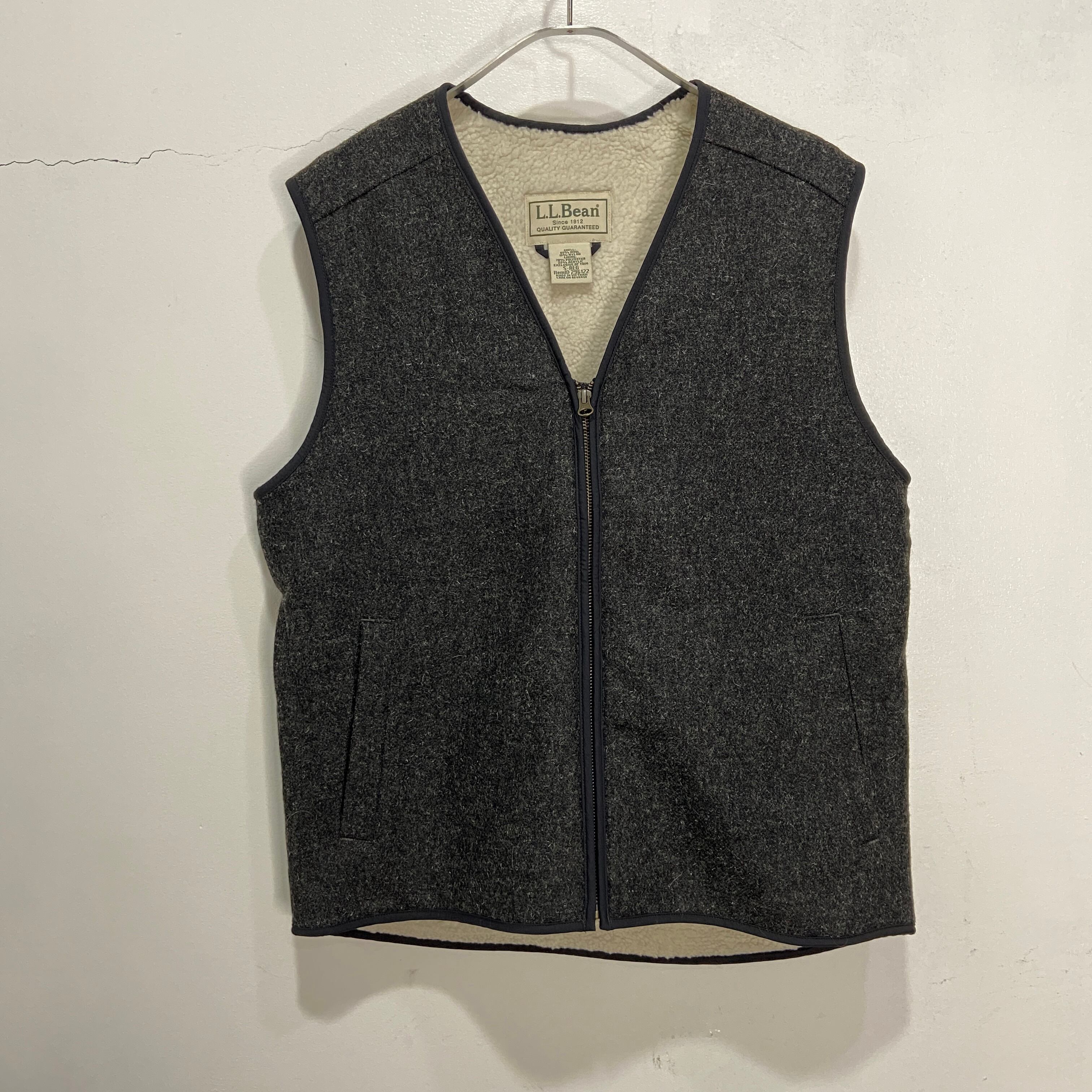 L.L.Bean エルエルビーン ウールベスト 内ボア チャコールグレー S