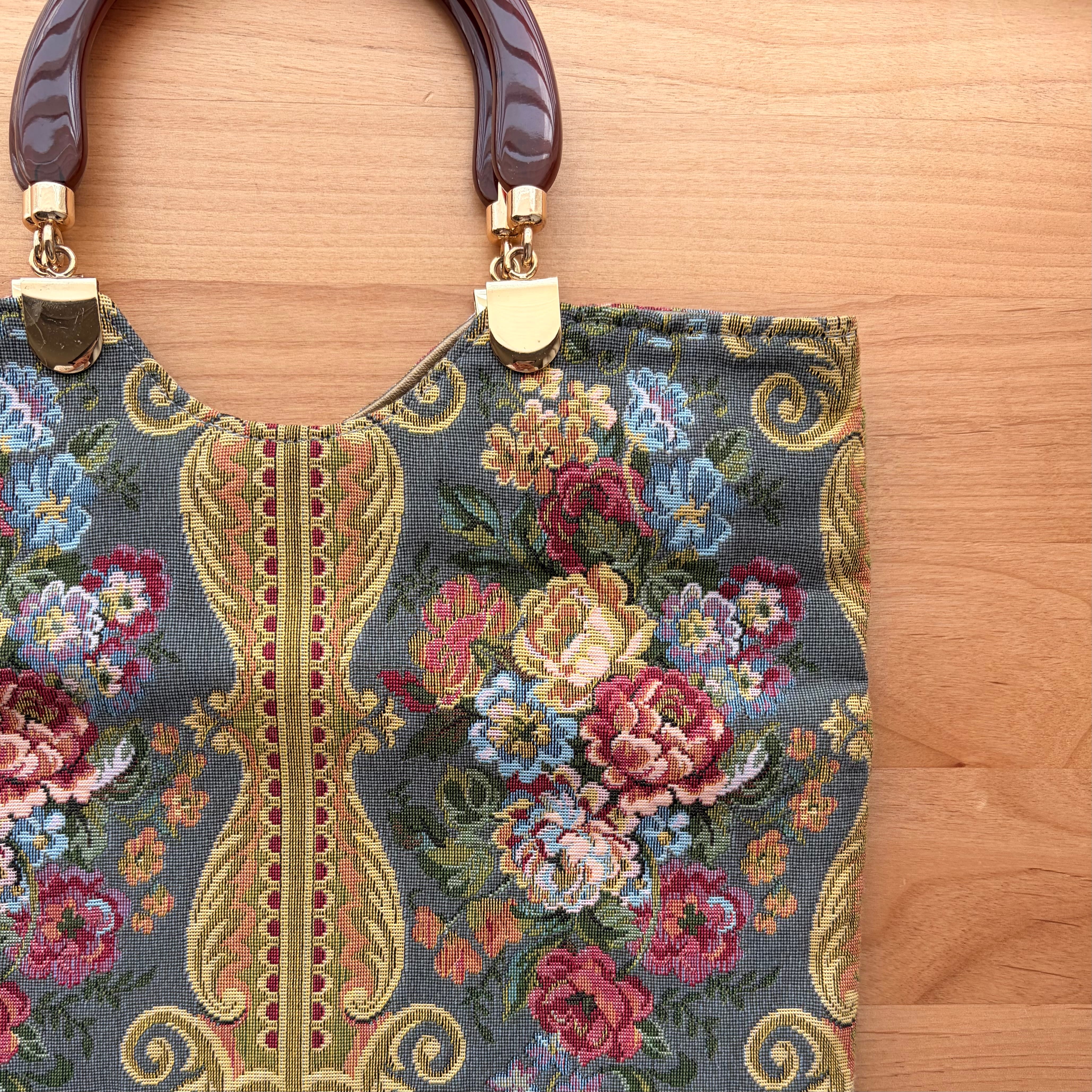 ゴブラン織 花柄ハンドバッグ〈aさま専用〉