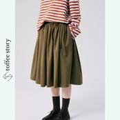 【2color】風を結ぶリボンと揺れるギャザースカート 《P0274》