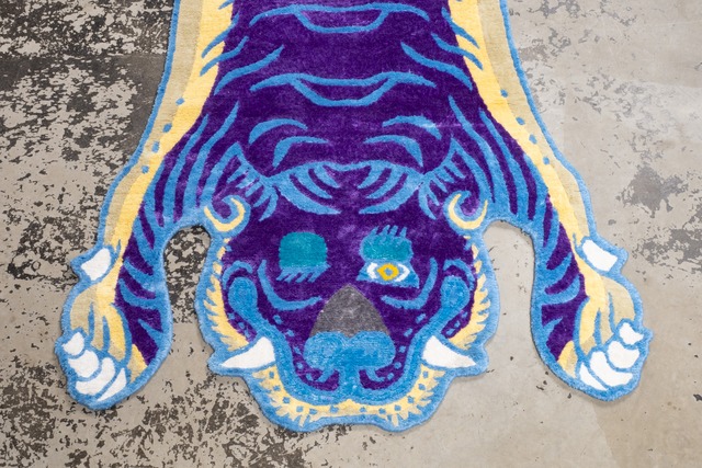 Tibetan Tiger Rug 《Mサイズ•シルク•オリジナル•パープルバージョン046》チベタンタイガーラグ