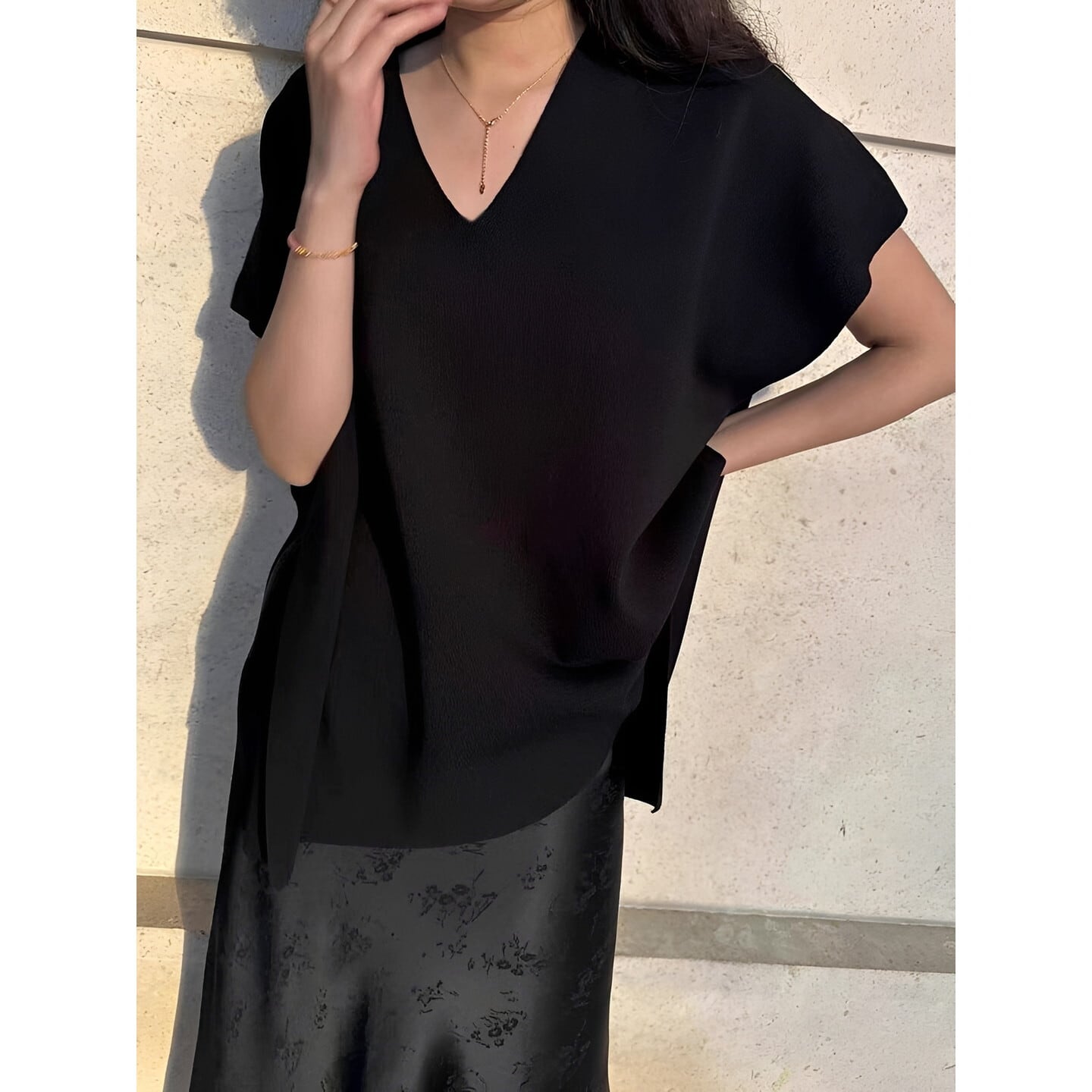 Vネック ドルマンスリーブT 2color RA3305