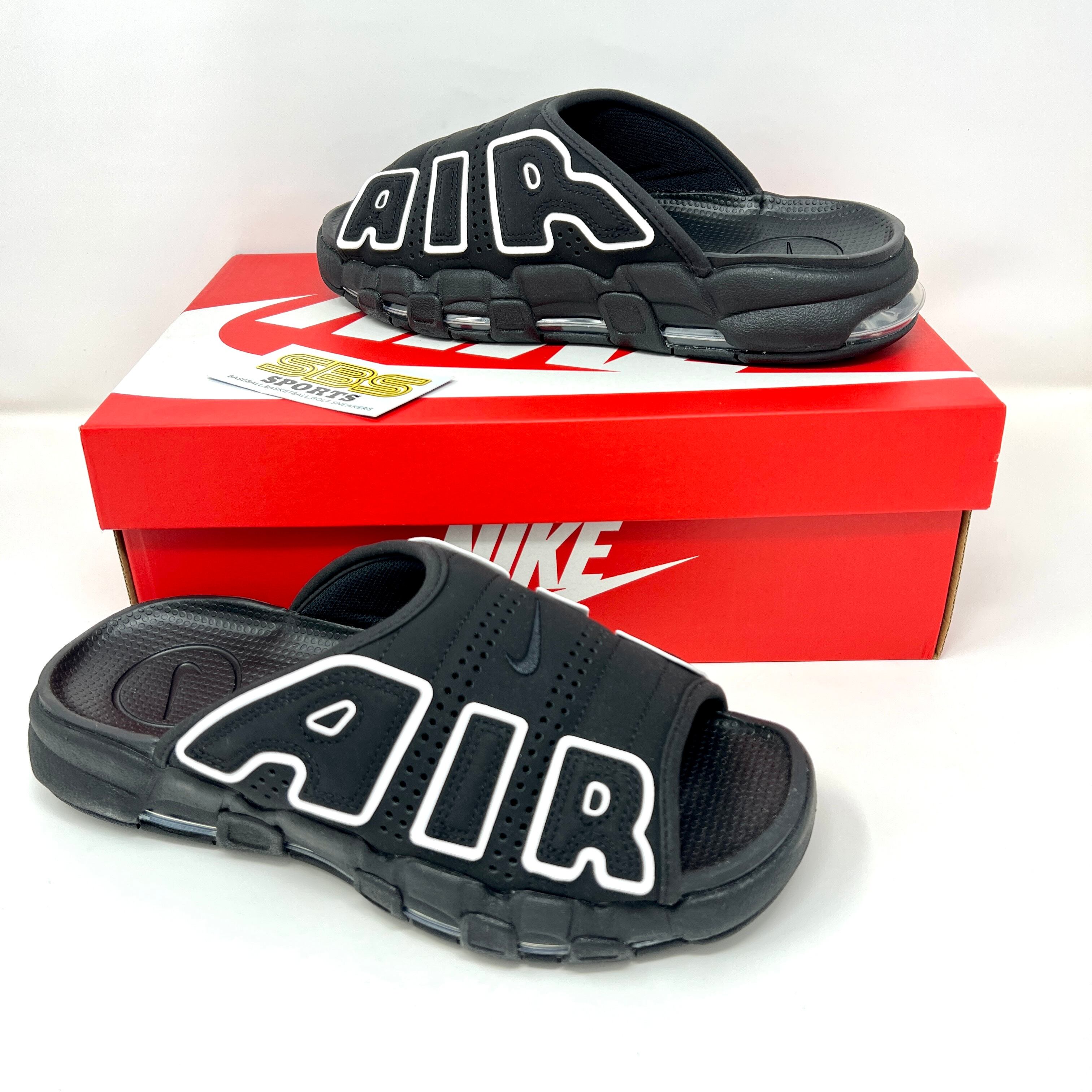 NIKE Air More Uptempo Slide 白 黒 27cm