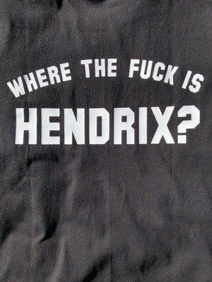 "WHERE THE FUCK IS HENDRIX?" 30th anniversary Tシャツ ブラック×ホワイト